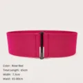 Rose red elastic wide belt for women dresses featuring a black metal buckle closure - 65cm/Pack / Rose Red