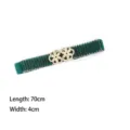 Elegant green elastic waist belt with gold flower buckle, 70cm length and 4cm width. - Style B / Green
