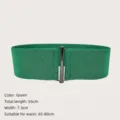 Green wide elastic waist belt for women, 7.3cm width, adjustable cinch belt - 65cm/Pack / Green