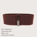 Coffee brown high-elasticity wide waist belt for women dresses, adjustable length 65cm - 65cm/Pack / Coffee