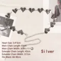 Cintura a catena in metallo argentato a forma di cuore per abiti da donna e moda - Argento