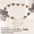 Cintura a catena in metallo dorato a forma di cuore per abiti e gonne da donna - Oro
