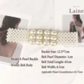 Elegant white pearl waist belt for women featuring a large rhinestone buckle decoration - Weaving Style A Pearl Buckle