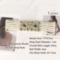 Elegant six-row pearl elastic belt with large rhinestone buckle for women's dresses - 6-Row Style B Rhinestone Buckle