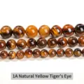 Natural yellow tiger eye round loose beads grade 1A for DIY jewelry making accessories - 10mm approx 37pcs / 1A Natural Yellow Tiger Eye