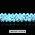Light blue synthetic turquoise loose round beads for DIY handmade jewelry accessories - 6mm (Approx 60pcs) / Synthetic Light Blue Turquoise