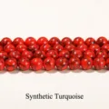 High-quality synthetic red turquoise round spacer beads for DIY jewelry making projects - 4mm (Approx 90pcs) / Synthetic Red Turquoise