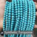 Multiple strands of vibrant synthetic blue turquoise round beads for DIY jewelry making projects - 4mm (Approx 90pcs) / Synthetic Blue Turquoise