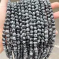 Natural snowflake obsidian round loose beads for DIY jewelry making and bracelet crafts - 4mm (Approx 90pcs) / Natural Snowflake Obsidian
