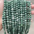 Perline sciolte in pietra naturale screziata verde per creazione gioielli fai da te. - 6mm (circa 60 Pezzi/Filo) / Pietra a Macchie Verdi Naturale