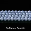 5A Natürliche hellblaue Angelit-Rundperlen für die DIY-Schmuckherstellung - 6mm (ca. 60 Stk.) / 5A Natürlicher Angelit