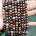 Natural coffee colored Pietersite round loose beads for DIY jewelry making and bracelets - 4mm (Approx 90pcs) / Natural Pietersite