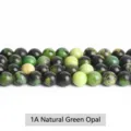 Premium 1A grade natural green opal loose beads for personalized DIY jewelry making - 1A Natural Green Opal