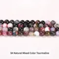 Natürliche bunte Turmalin-Loseperlen 3A-Qualität für DIY-Schmuckherstellung - 3A Natürlicher Mehrfarbiger Turmalin / 4mm ca. 90 Stk.