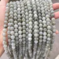 Natural grey labradorite stone round loose beads for DIY handmade jewelry making - 6mm (Approx 60pcs) / Natural Labradorite