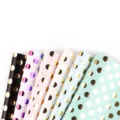 Assorted polka dot gift wrapping paper with elegant metallic gold foil dot patterns - Collection (6 Pieces) / 50x70cm