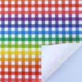 Papier cadeau vichy arc-en-ciel pour emballages cadeaux et DIY. - Carreaux Arc-en-ciel / 1 Feuille