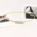 Fashionable gold elastic metal belt with a rectangular rhinestone buckle for dresses - Rectangular Rhinestone Buckle (H199-A) / Gold