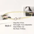 Elegant gold elastic heart buckle waist chain belt for dresses, adjustable length 71cm. - Four Hearts Style (H199-C) / Gold