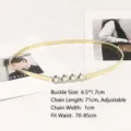 Fashionable golden elastic skinny belt featuring elegant pearl flower buckle for women's dresses - Pearl Four-Leaf Clover Style (H199-D) / Gold