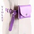 Stylish violet jelly waist bag with matching glossy plastic belt for women and kids - Violet