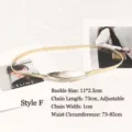 Elegant gold leaf buckle elastic thin metal belt for women's dresses and sweaters - Medium Leaf Texture Style (H199-F) / Gold