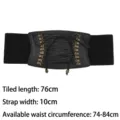 Black wide elastic corset belt with vintage lace-up front for dresses - Lengthened 76cm / Black