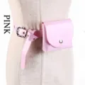 Chic pink jelly mini belt bag with patent finish for women and children - Pink