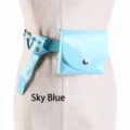 Fashionable mini sky blue jelly waist bag with transparent plastic belt for children - Sky Blue