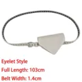 Fashionable grey suede eyelet belt featuring a small triangular pouch for lipstick - Style A (Eyelet Decoration) / Apricot