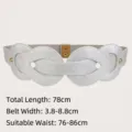 Silver metallic elastic corset belt with punk style buckle and rivets for dresses - Style A / Silver