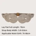 Vintage khaki elastic wide waist belt with punk style rivets and faux leather texture - Style A / Khaki