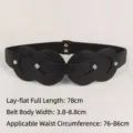 Punk style black elastic wide waist belt with gold rivets for dresses and coats - Style A / Black