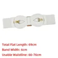 Elegant white elastic wide waist belt for women with decorative butterfly buckle design - Style C / White