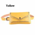 Stylish yellow studded belt bag featuring punk style rivets for women fashion accessory - Style A / Yellow