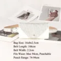 White studded punk style leather belt bag for women, adjustable waist pack accessory - Style B / White