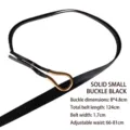 Elegant slim black leather belt featuring a solid gold U-shaped horseshoe metal buckle - Solid Small Style (G909) / Solid Small Black