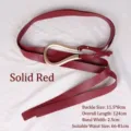 Ceinture femme rouge vin avec boucle fer à cheval en métal doré en U - Plein Grand Rouge