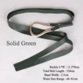 Ceinture femme en similicuir vert foncé avec boucle métallique en U dorée mate. - Plein Grand Vert