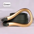 Ceinture en cuir vert foncé avec boucle fer à cheval dorée en forme de U pour femme - Creux Grand Vert
