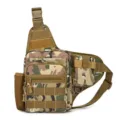 Durable tactical camouflage sling bag with water bottle holder for outdoor cycling - Camouflage