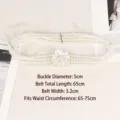 Elegant vintage style four-row pearl elastic belt with a rhinestone flower buckle for women - O款 65cm