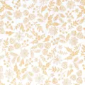 Carta da regalo bianca festiva con motivi dorati glitterati di fiocchi di neve e pigne. - Foglie in Lamina d'Oro / 1 Rotolo