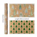 Doppelseitiges Weihnachts-Geschenkpapier Kraftpapier Rolle mit Tannenbaum-Motiv 300cm - Grüne Kiefer