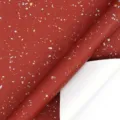 Elegante papel de regalo rojo brownie con motivo de polvo de estrellas de pan de oro y plata. - Rollo de 3m / Rojo Vino