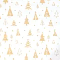 Carta da regalo di Natale dorata premium con elegante motivo di alberi d'oro su bianco - Alberi Arcobaleno in Lamina d'Oro / 1 Rotolo