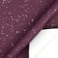 Papel de regalo burdeos premium con elegante patrón de estrellas en pan de oro y plata - Rollo de 3m / Púrpura