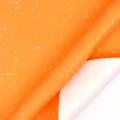 Papel de regalo naranja premium con textura lujosa de copos dorados estrellados - Rollo de 3m / Naranja