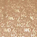Papel de regalo de Navidad kraft con HO HO HO en lámina de oro y copos de nieve - Serie de Navidad HO Dorado / 43cm*3m