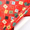 Rote Weihnachtsgeschenkpapier-Rolle mit festlichen Geschenkkarton- und Zuckerstangenmustern - Weihnachtsserie - Roter Reim Geschenkkarton / 43cm*3m